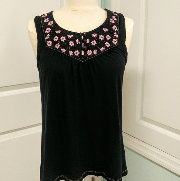 Anthro Little Yellow Button Embroidered Hobo Grannycore Cottagecore Tank… - Picture 2 of 8